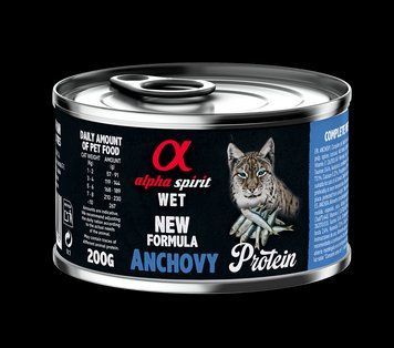 Повнораціонний вологий корм Alpha Spirit Anchovy Protein з анчоусами для дорослих котів 200 г (as311223) as311223 фото