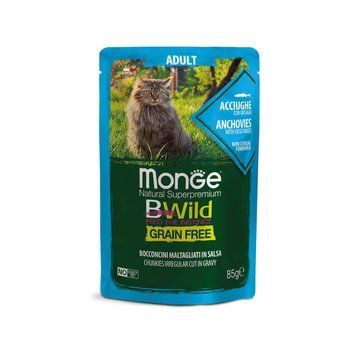 Вологий корм Monge Cat Bwild Grain Free Wet з анчоусом для дорослих котів 70012775 фото