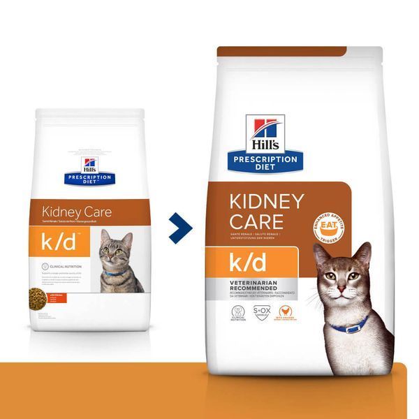 Hill&rsquo;s PRESCRIPTION DIET k/d з ActivBiome+ Kidney Defense Сухий корм для котів підтримання функції нирок, з куркою, 0,3 кг 609840 фото