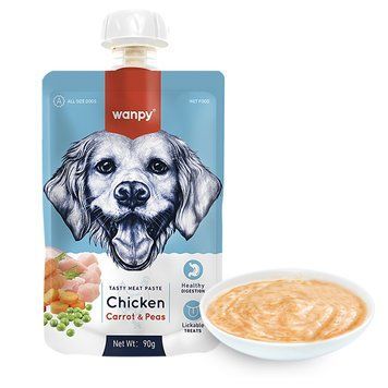 Wanpy Chicken Carrot & Pea ВАНПІ КРЕМ-ПЮРЕ КУРКА З МОРКВОЮ рідкий корм для собак RA-62 фото