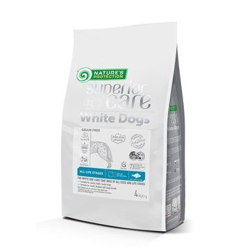 Nature's Protection Superior Care White Dogs Grain Free White Fish All Sizes&Life Stages Сухий беззерновий корм для собак усіх розмірів і стадій життя з білою рибою, 4 кг NPSC47592 фото