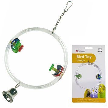 Flamingo Cage Hanger Swing ФЛАМІНГО ГОЙДАЛКА КРУГЛА з дзвіночком іграшка для птахів 102642 фото
