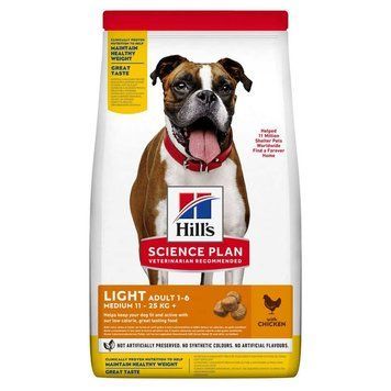 Hill&rsquo;s SCIENCE PLAN Adult Light Medium Breed Сухий корм для схильних до зайвої ваги дорослих собак середніх порід, з куркою, 14 кг 604359 фото