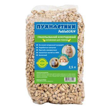 Кукурудзяний пелетирований наповнювач д/гриз. "Пухнастики Pellecorn", 2,5л Пелета 2,5л фото