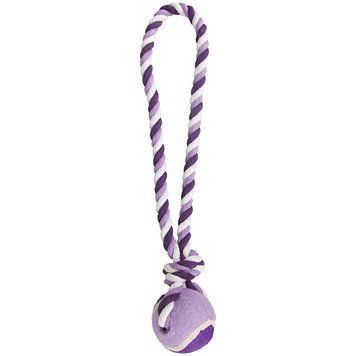 Flamingo Cotton Rope With Tennis Ball ФЛАМІНГО М&rsquo;ЯЧ НА КАНАТІ іграшка для собак 514549 фото