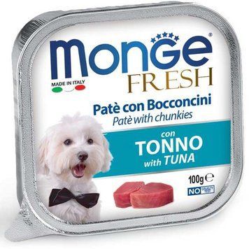 Паштет Monge Dog Wet FRESH зі шматочками м&rsquo;яса Тунця 70013017 фото