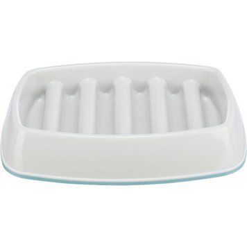 Миска Trixie Повільне годування для котів, 21х14 см, 250 мл (сіра) 4047974251928 фото