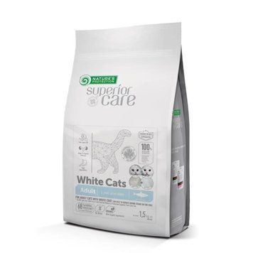 Nature's Protection Superior Care White Cats Grain Free Herring Сухий беззерновий корм для дорослих котів з білим забарвленням з оселедцем, 1,5 кг NPSC47630 фото