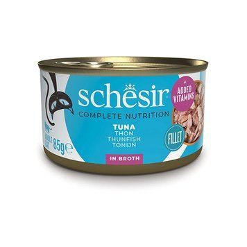 Schesir Tuna ШЕЗІР ТУНЕЦЬ в бульйоні повнораціонний вологий корм консерви для котів, банка 85г 750105 фото