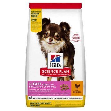 Hill&rsquo;s SCIENCE PLAN Adult Light Small&Mini Сухий корм для схильних до зайвої ваги дорослих собак малих і мініатюрних порід, з куркою, 6 кг 604320 фото