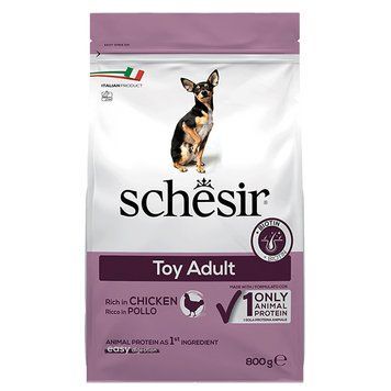 Schesir Dog Toy Adult ШЕЗІР ДОРОСЛИЙ ТОЙ КУРКА сухий монопротеїновий корм для собак міні порід ШСВТК0.8 фото