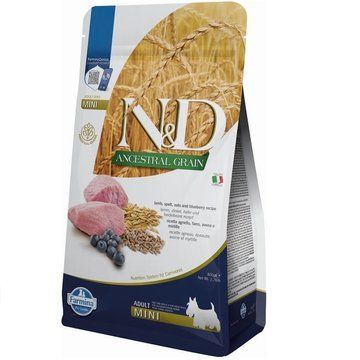 Низькозерновий сухий корм Farmina N&D, для собак дрібних порід, ягня з чорницею, 800 г 156375 фото