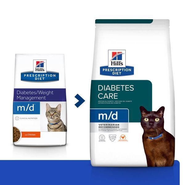 Hill&rsquo;s PRESCRIPTION DIET m/d Сухий корм для котів при цукровому діабеті, з куркою, 1,5 кг 605918 фото