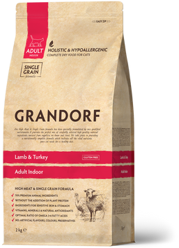 Grandorf Індор - GD CAT Lamb & Turkey Adult Indoor - Ягня та індичка для дорослих котів 400г 5407007851218 фото