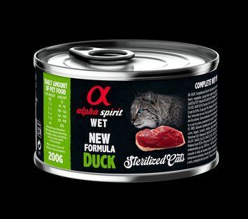 Повнораціонний вологий корм Alpha Spirit Duck Sterilized з качкою для стерилізованих котів 200 г as311155 фото