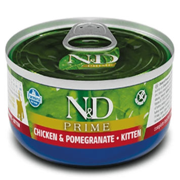 Вологий беззерновий корм Farmina N&D Grain Free Prime Chicken Kitten з куркою та гранатом для кошенят, 70 г 160598 фото