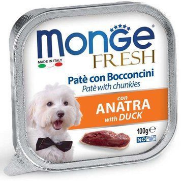 Паштет Monge Dog Wet FRESH зі шматочками м&rsquo;яса Качки 70013048 фото