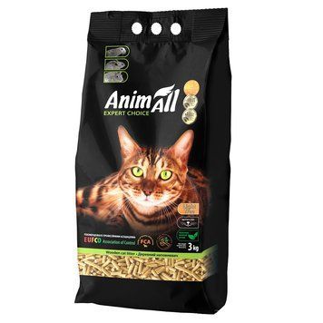 Деревний наповнювач AnimAll АнімАлл для котів, 3 кг (111289) 111289 фото