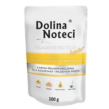 Пауч Dolina Noteci Premium для цуценят,юніорів собак маленьких порід з курячим шлунком та печінкою теляти, 100 гр DN 100 (984) фото