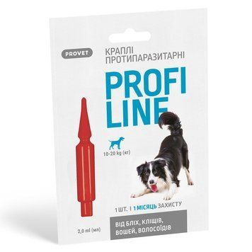 Краплі Provet Profiline для собак 10-20 кг, 1 піпетка 2,0 мл 4823082431076 фото