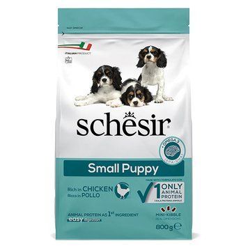 Schesir Dog Small Puppy ШЕЗІР ЦУЦЕНЯ МАЛИХ КУРКА сухий монопротеїновий корм для цуценят міні та малих порід ШСЩМК0,8 фото