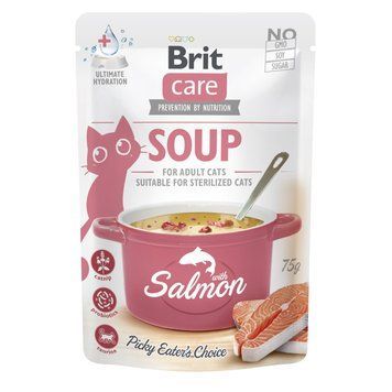 Корм вологий "Суп для котів Brit Care Soup with Salmon з лососем", 75 г 1111182594 фото