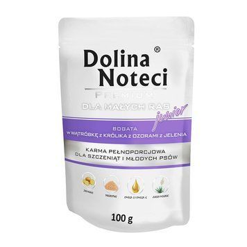 Пауч Dolina Noteci Premium для цуценят,юніорів собак маленьких порід з печінкою кролика та язиком оленя, 100 гр DN 100 (004) фото