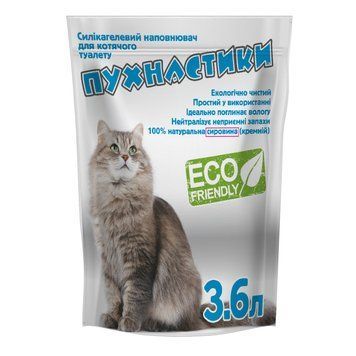 Силікагелевий наповнювач "Пухнастики", 3,6л 3,6л ПУШИСТИК фото