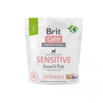 Сухий корм Brit Care Dog Sustainable Sensitive для собак з чутливим травленням, з рибою та комахами, 1 кг 8595602559213 фото