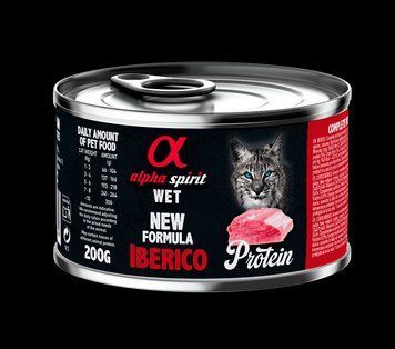Повнораціонний вологий корм Alpha Spirit Iberico Pork Protein з іберійської свинини для дорослих котів 200 г as311186 фото