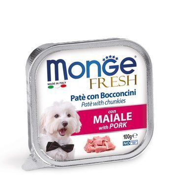 Паштет Monge Dog Wet FRESH зі шматочками м&rsquo;яса Свинини 70013093 фото