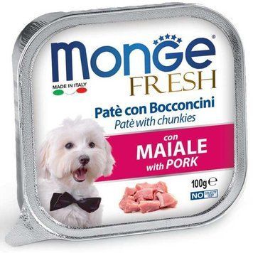 Паштет Monge Dog Wet FRESH зі шматочками м&rsquo;яса Свинини 70013093 фото