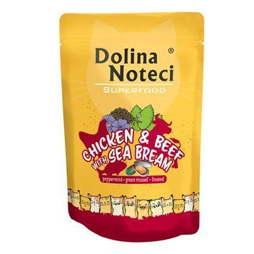 Пауч Dolina Noteci Superfood для котів з курятиною,яловичиною і дорадо 85г DN 85 (746) фото