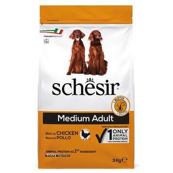 Schesir Dog Medium Adult Chicken ШЕЗІР ДОРОСЛИЙ СЕРЕДНІХ КУРКА сухий монопротеїновий корм для собак середніх порід ШСВСК3 фото