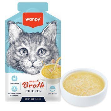 Wanpy Meat Broths Chicken ВАНПІ СУП З КУРКОЮ беззерновий рідкий корм для котів, пауч 50г RAC-60 фото