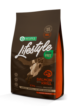Nature's Protection Lifestyle Grain Free Salmon with Krill Adult Small and Mini Breeds Сухий беззерновий корм для собак малих порід з лососем та крилем, 1,5 кг NPLS45680 фото