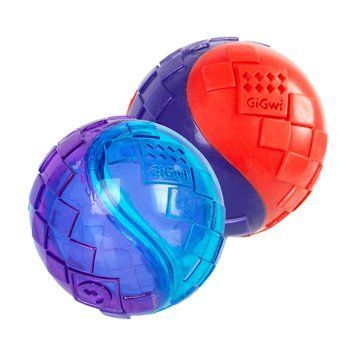 Іграшка для собак Два м'ячі з пищалки GiGwi Ball, TPR гума, 6 см 75328 фото