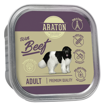 ARATON Adult with beef Вологий корм для дорослих собак з яловичиною 150 г KIK45703 фото