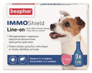 IMMO Shield для собак малих порід від 1 до 15 кг - протипаразитарні краплі з силіконовою олією BAR13582 фото