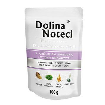 Пауч Dolina Noteci Premium для собак маленьких порід з кроликом,квасолею та корич, рисом,100 гр DN 100 (892) фото
