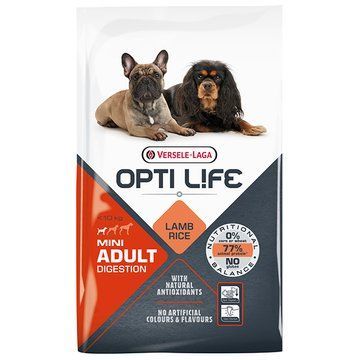 Opti Life Adult Digestion Mini ОПТІ ЛАЙФ ЯГНЯ МІНІ МАЛИХ сухий суперпреміум корм для собак з чутливим травленням міні та малих порід 311356 фото
