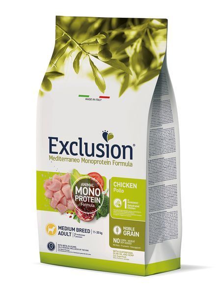 Exclusion Mediterraneo Monoprotein Formula Сухий корм з куркою для дорослих собак середніх порід 06060 фото