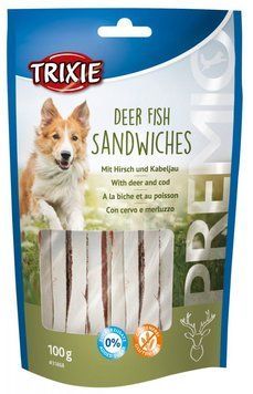 Ласощі Trixie Premio Deer Fish Sandwiches для собак, з олениною та рибою, 100 г TX-31868 фото