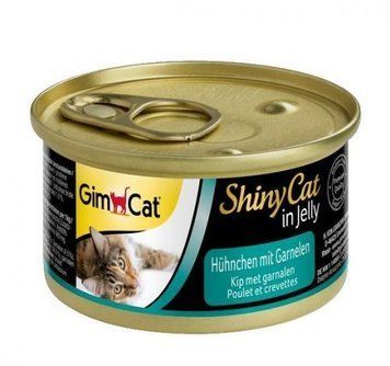 Вологий корм GimCat Shiny Cat для котів, курка і креветка, 70 г 4002064413129 фото