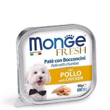 Паштет Monge Dog Wet FRESH зі шматочками м&rsquo;яса Курки 70013062 фото