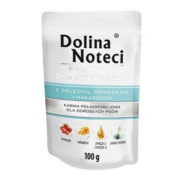 Пауч Dolina Noteci Premium для собак маленьких порід з телятиною,помідорами та локшиною,100 гр DN 100 (878) фото