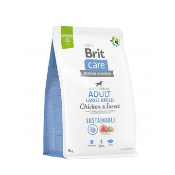 Сухий корм Brit Care Dog Sustainable Adult Large Breed для собак великих порід, з куркою та комахами, 3 кг 8595602558759 фото