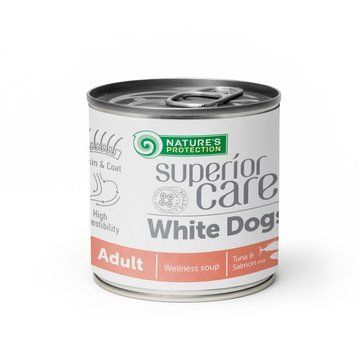 Nature's Protection Superior Care White Gogs Adult Soup Tuna & Salmon Суп для собак з білим забарвленням з тунцем і лососем, 140 мл KIKNPSC63360 фото