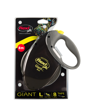 Повідець-рулетка Giant Neon стрічка L (8 м; до 50 кг) (чорний) GT3.251.S NEO.22 фото
