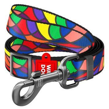 Повідець для собак нейлоновий WAUDOG Nylon, малюнок "Вітраж", регульований, Ш 15 мм, Дов 152-183 см 5360 фото